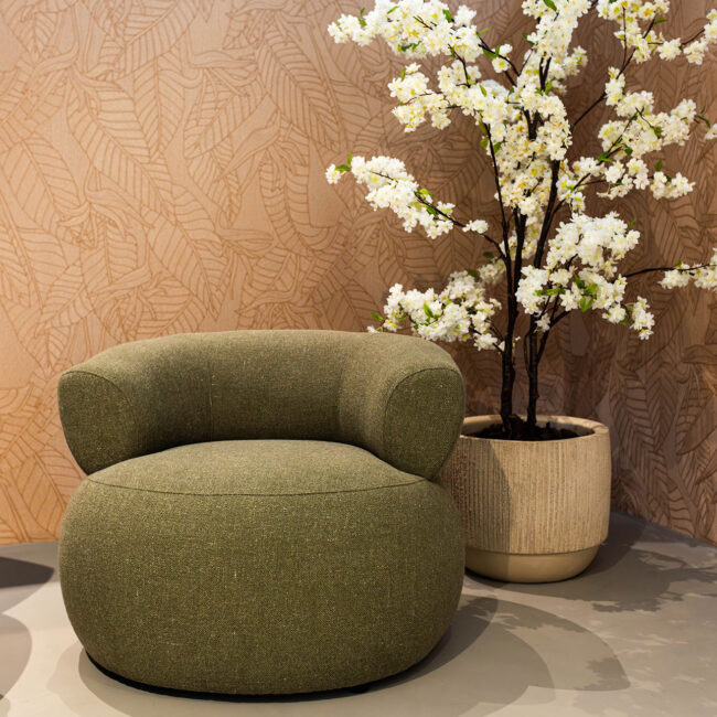 Ronde groene fauteuil